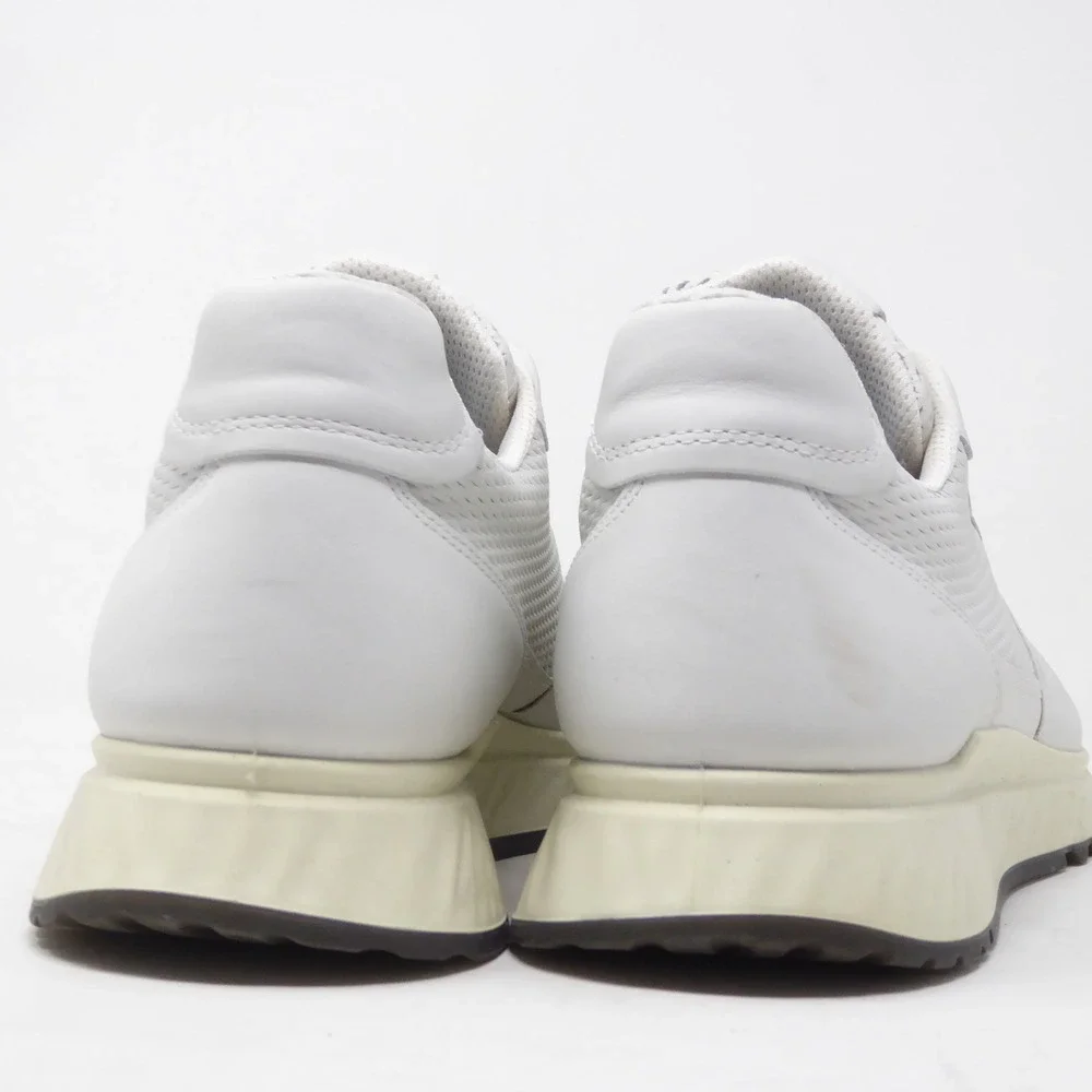Ecco Mens ST.1 Trend Sneakers White Leather Perforated 9